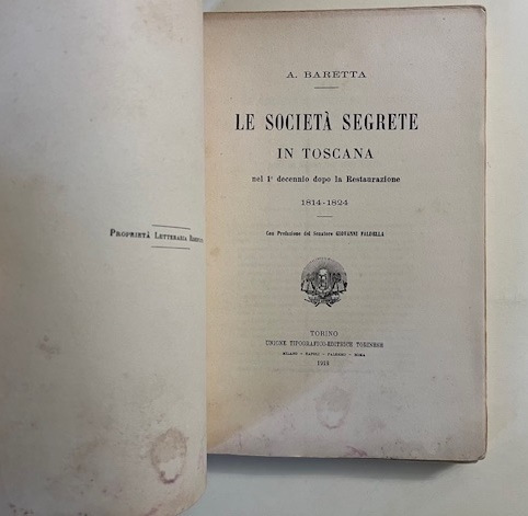Le società segrete in Toscana nel 1 decennio dopo la Restaurazione 1814-1824